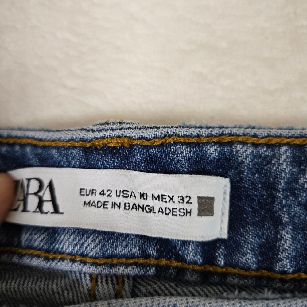 Zara Jeans Straight Leg Womens 10 Denim Pants Medium Wash 0743 - Picture 4 of 10